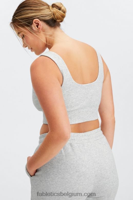 lichtgrijze heide vrouwen herfst low impact sportbeha Fabletics LH20J1599