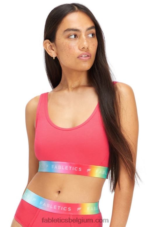 magenta rood vrouwen 24/7 Pride lounge bralette Fabletics LH20J1583