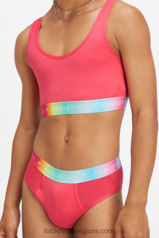 magenta rood vrouwen 24/7 Pride lounge bralette Fabletics LH20J1583