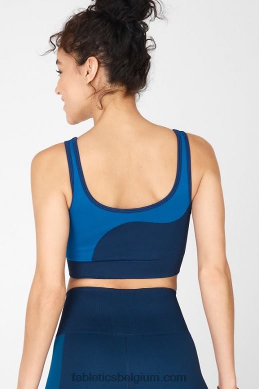 middernacht marine/plons vrouwen zonnige omkeerbare sportbeha met lage impact Fabletics LH20J1663