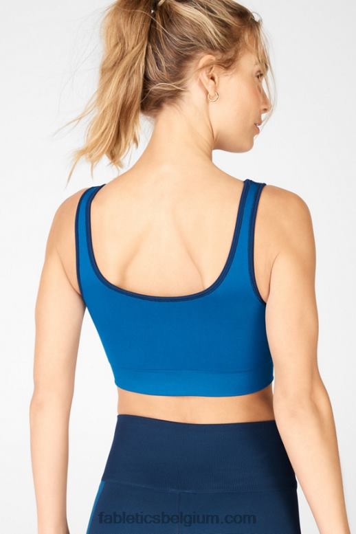 middernacht marine/plons vrouwen zonnige omkeerbare sportbeha met lage impact Fabletics LH20J1663