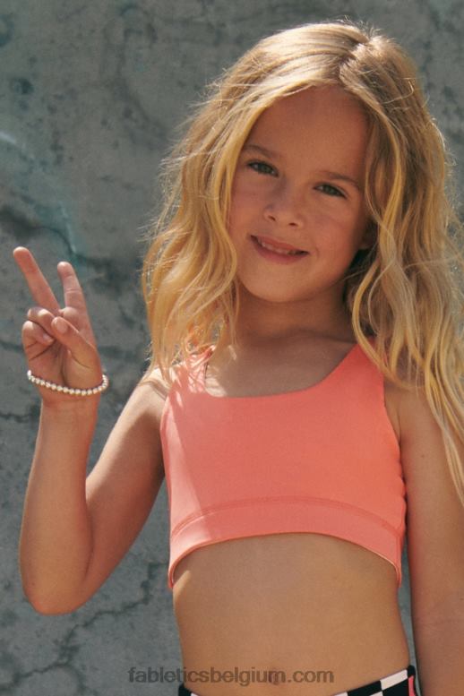 oranje vlam/zijde vrouwen mini harlyn midi sportbeha Fabletics LH20J1594