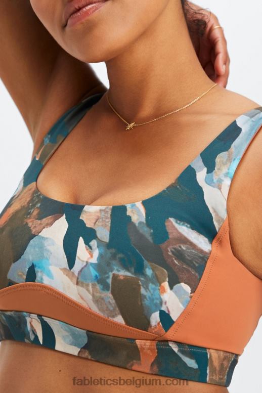 penseel camo/sequoia vrouwen scoop back zwembeha Fabletics LH20J1606