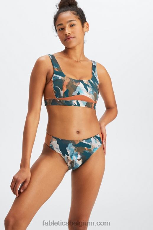penseel camo/sequoia vrouwen scoop back zwembeha Fabletics LH20J1606