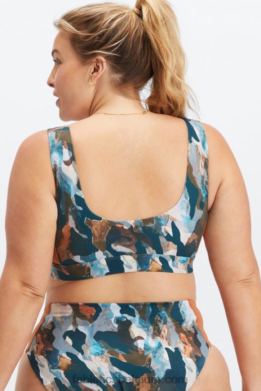 penseel camo/sequoia vrouwen scoop back zwembeha Fabletics LH20J1607