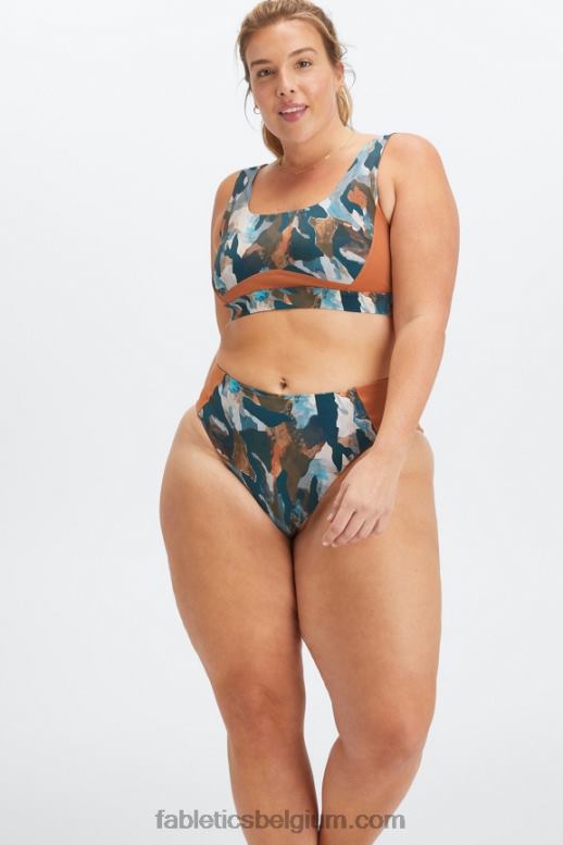 penseel camo/sequoia vrouwen scoop back zwembeha Fabletics LH20J1607