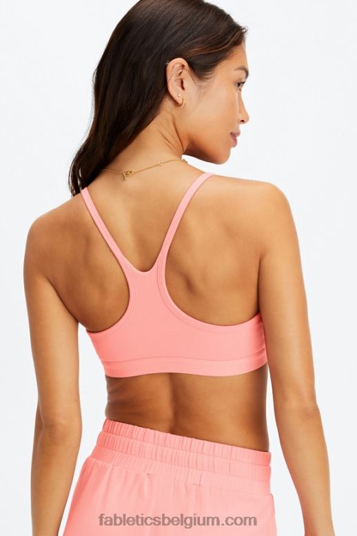 roze stof vrouwen live-in racerback bralette Fabletics LH20J1554