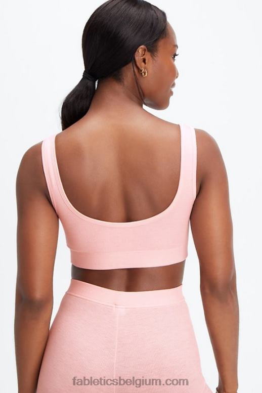 roze stofheide vrouwen restoreknit bralette met lage rug Fabletics LH20J1548