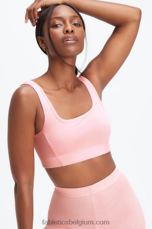 roze stofheide vrouwen restoreknit bralette met lage rug Fabletics LH20J1548