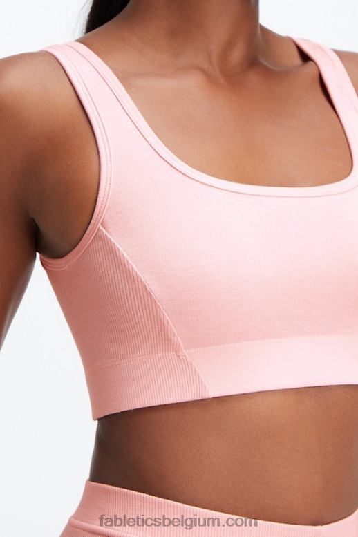 roze stofheide vrouwen restoreknit bralette met lage rug Fabletics LH20J1548