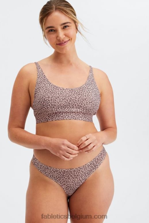 stoffige rozetluipaardvlek vrouwen fijne bralette met ronde hals Fabletics LH20J1575