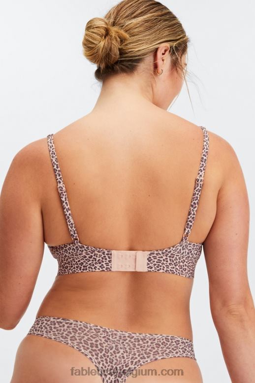 stoffige rozetluipaardvlek vrouwen fijne bralette met ronde hals Fabletics LH20J1575