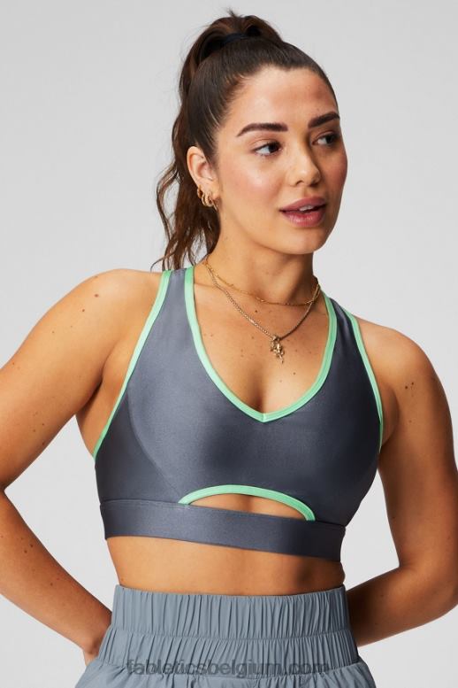 stormwolk/gesuikerde limoen glans vrouwen low impact keyhole sportbeha Fabletics LH20J1489