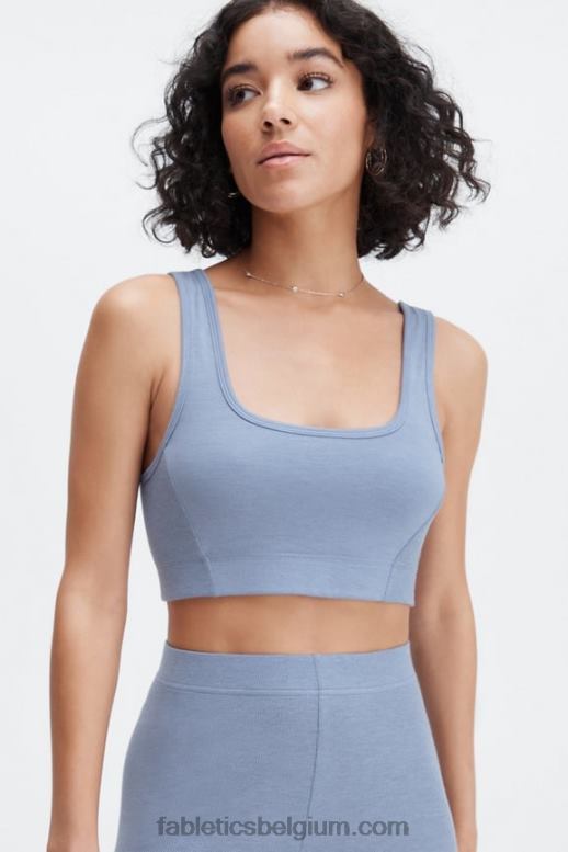 vervaagde denim vrouwen restoreknit bralette met lage rug Fabletics LH20J1551