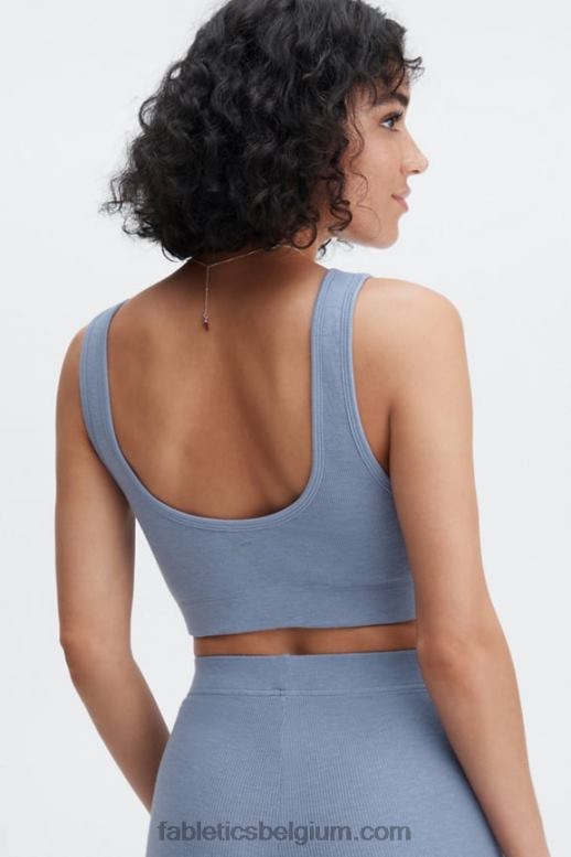 vervaagde denim vrouwen restoreknit bralette met lage rug Fabletics LH20J1551