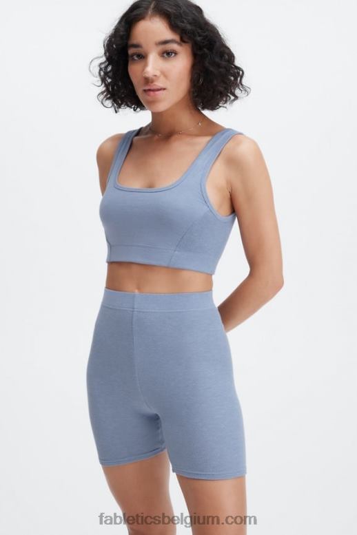 vervaagde denim vrouwen restoreknit bralette met lage rug Fabletics LH20J1551