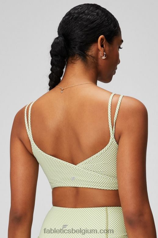 viool micro check vrouwen lage impact beha met gekruiste rug Fabletics LH20J1518