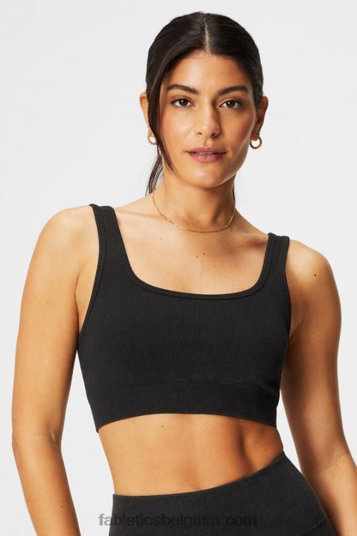 wijnoogst zwart vrouwen wolk naadloze scoop back bh Fabletics LH20J1483