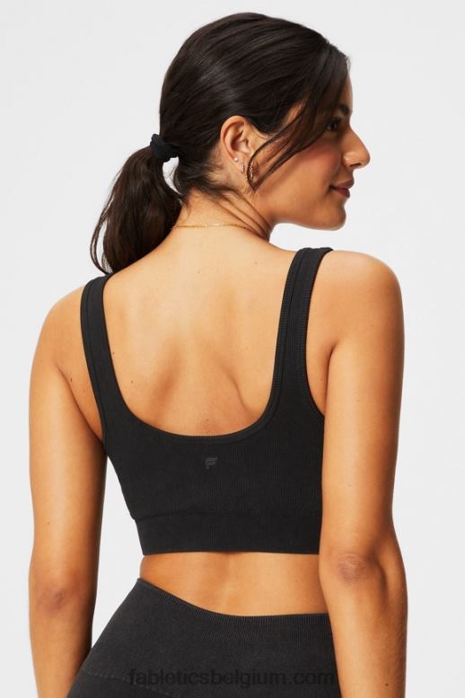 wijnoogst zwart vrouwen wolk naadloze scoop back bh Fabletics LH20J1483
