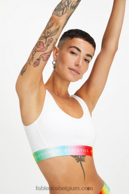 wit vrouwen 24/7 Pride lounge bralette Fabletics LH20J1582