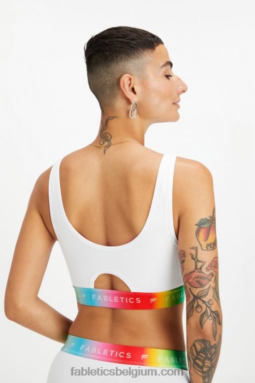 wit vrouwen 24/7 Pride lounge bralette Fabletics LH20J1582