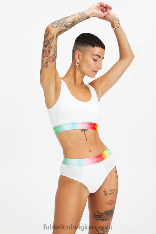 wit vrouwen 24/7 Pride lounge bralette Fabletics LH20J1582