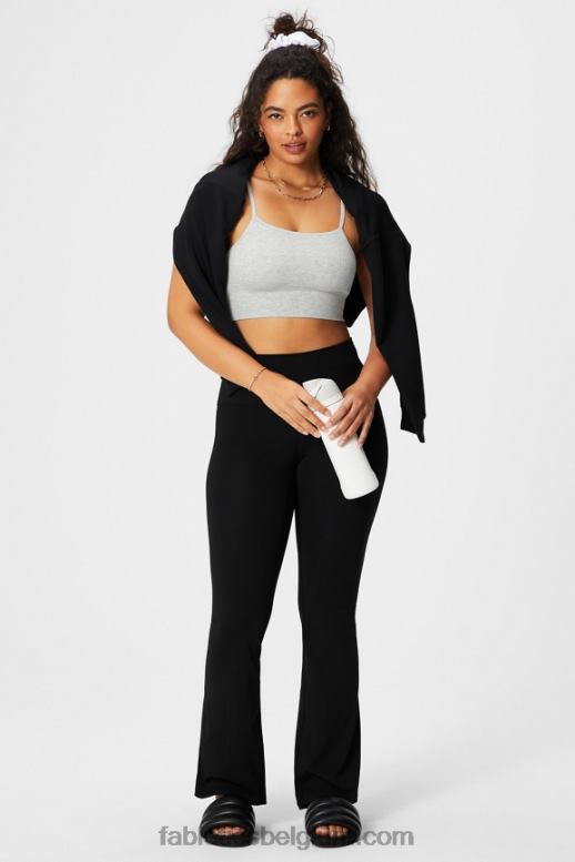 zacht grijs gemêleerd vrouwen wolk naadloze midi bralette Fabletics LH20J1508