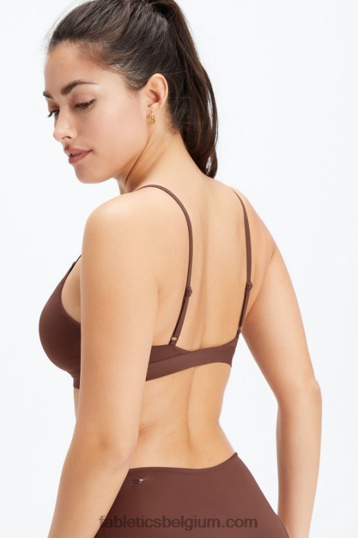 zadelbruin vrouwen fijn aanvoelende triangelbralette Fabletics LH20J1544