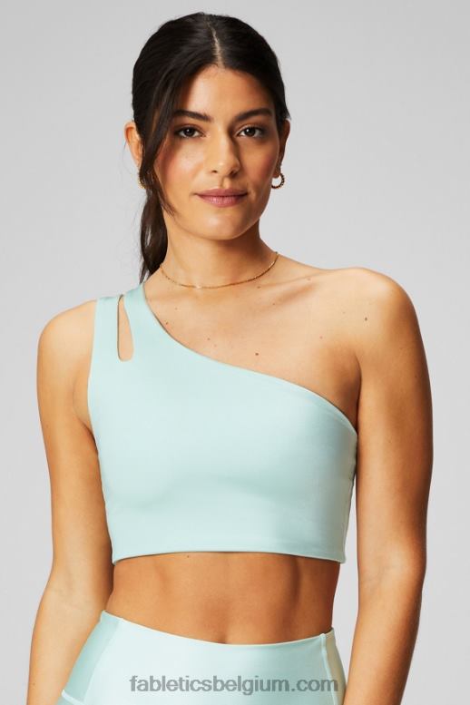 zoutnevel glans vrouwen asymmetrische midi-bh met dubbele bandjes Fabletics LH20J1493