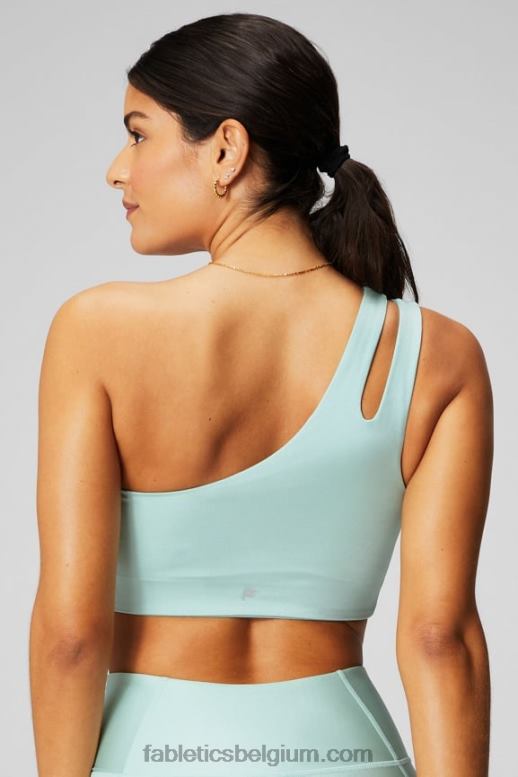 zoutnevel glans vrouwen asymmetrische midi-bh met dubbele bandjes Fabletics LH20J1493