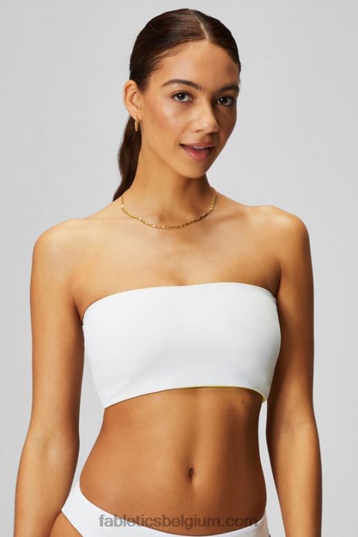 zure citroen/klassiek wit vrouwen multi-wear bandeau zwemtop Fabletics LH20J1505