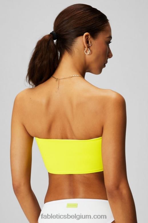 zure citroen/klassiek wit vrouwen multi-wear bandeau zwemtop Fabletics LH20J1505