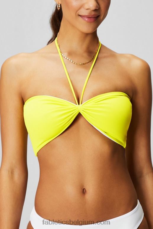 zure citroen/klassiek wit vrouwen multi-wear bandeau zwemtop Fabletics LH20J1505