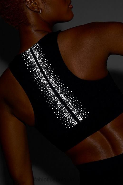 zwart/reflecterend zilver vrouwen Oaklyn reflecterende sculptgebreide bh Fabletics LH20J1686