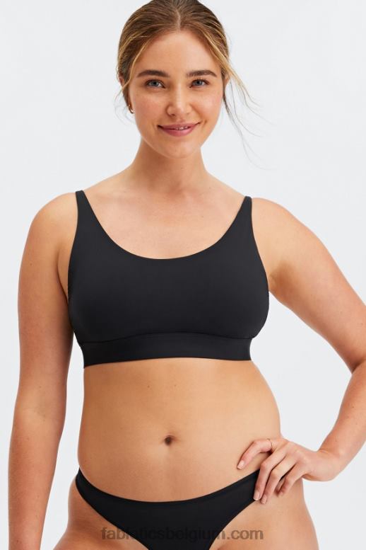 zwart vrouwen fijne bralette met ronde hals Fabletics LH20J1576