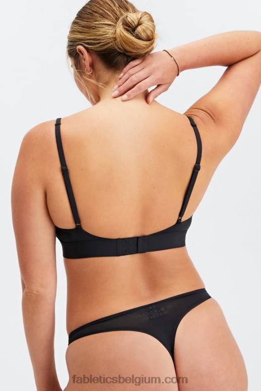 zwart vrouwen fijne bralette met ronde hals Fabletics LH20J1576