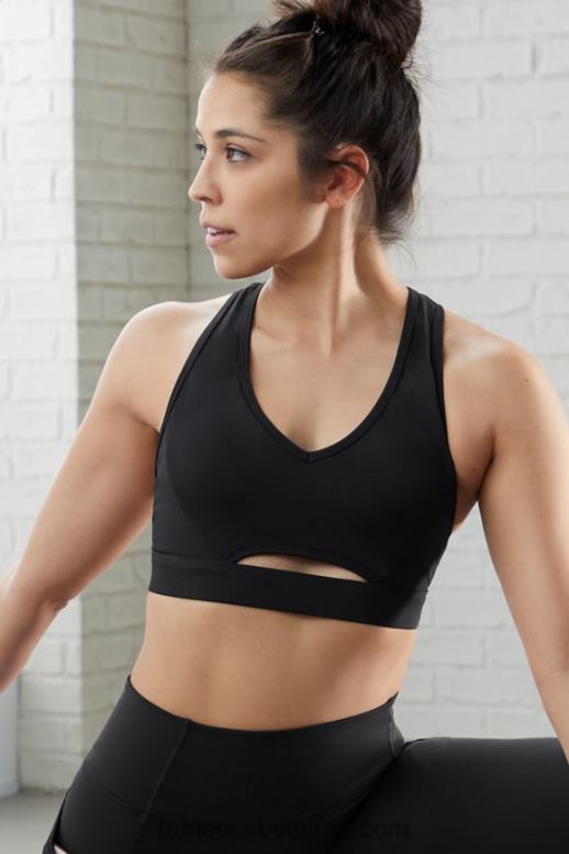 zwart vrouwen low impact keyhole sportbeha Fabletics LH20J1490