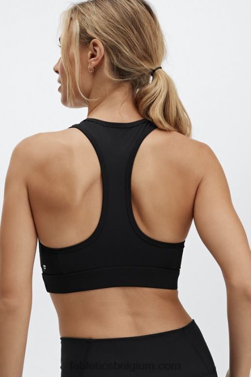 zwart vrouwen low impact keyhole sportbeha Fabletics LH20J1490