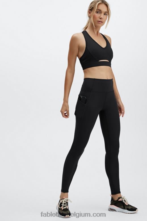 zwart vrouwen low impact keyhole sportbeha Fabletics LH20J1490