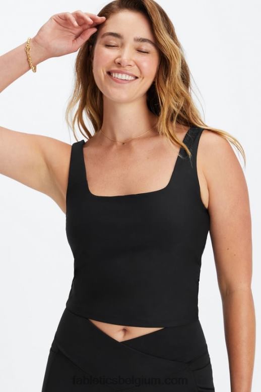 zwart vrouwen lydia ingebouwde bh-tank Fabletics LH20J1563