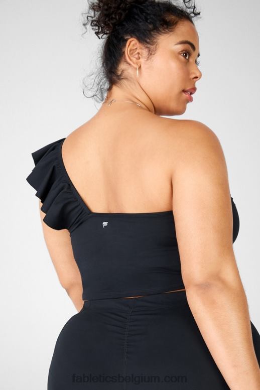 zwart vrouwen mellie top met ruches Fabletics LH20J1694