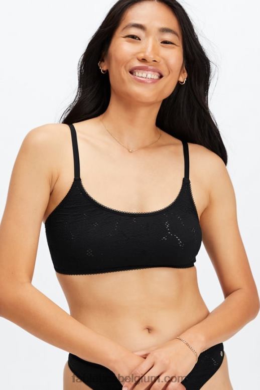 zwart vrouwen naadloze kanten bralette Fabletics LH20J1522