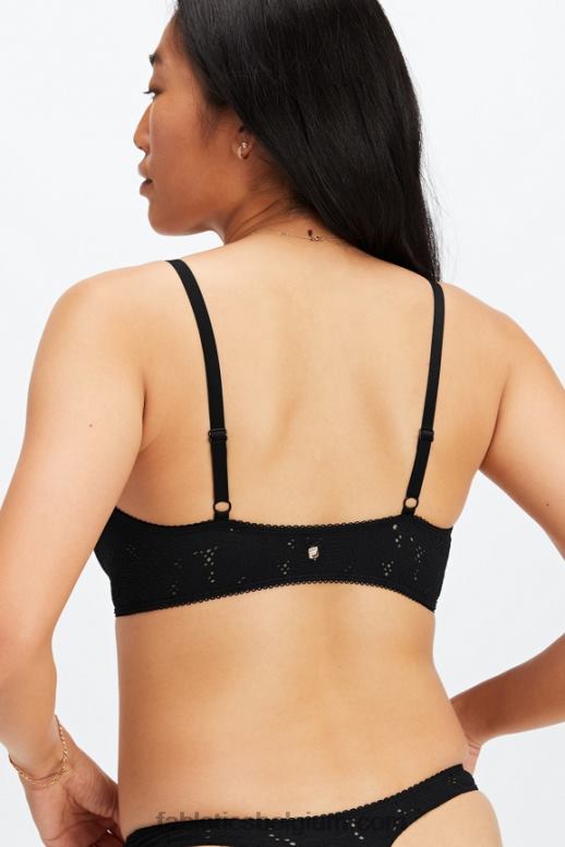 zwart vrouwen naadloze kanten bralette Fabletics LH20J1522