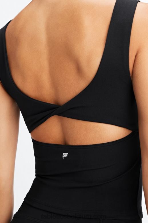 zwart vrouwen oasis twist ingebouwde beha tanktop Fabletics LH20J1494