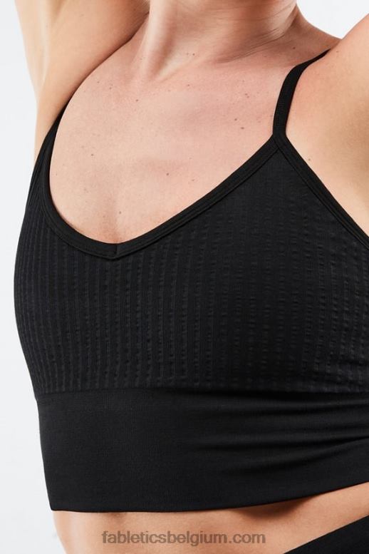 zwart vrouwen shauna naadloze midi bh Fabletics LH20J1501