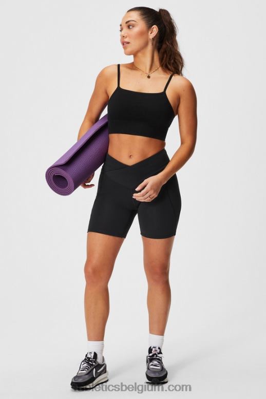 zwart vrouwen wolk naadloze midi bralette Fabletics LH20J1510