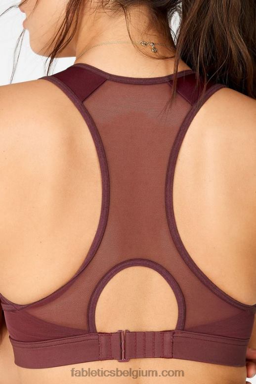 Roest vrouwen blare high impact sportbeha met rits aan de voorkant Fabletics LH20J1448