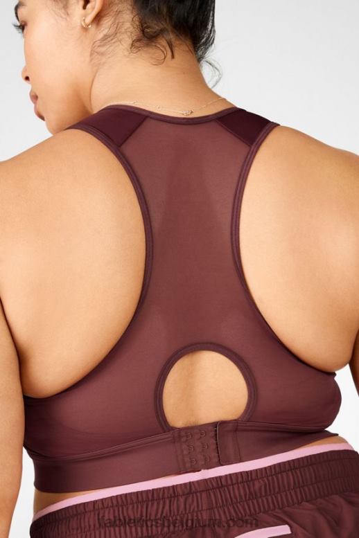 Roest vrouwen blare high impact sportbeha met rits aan de voorkant Fabletics LH20J1449