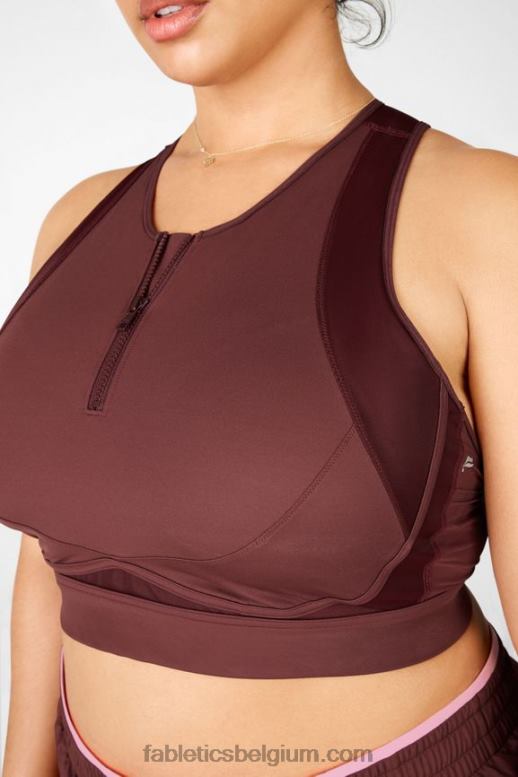 Roest vrouwen blare high impact sportbeha met rits aan de voorkant Fabletics LH20J1449
