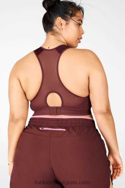 Roest vrouwen blare high impact sportbeha met rits aan de voorkant Fabletics LH20J1449